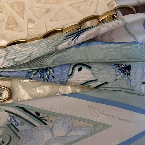 AUTHENTIC Zimmermann Floral Scarf with Gold Chain Accent - Picture 10 of 12